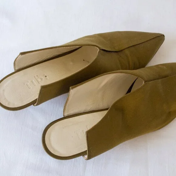 Tibi Olive Green Mules - Picture 3 of 14